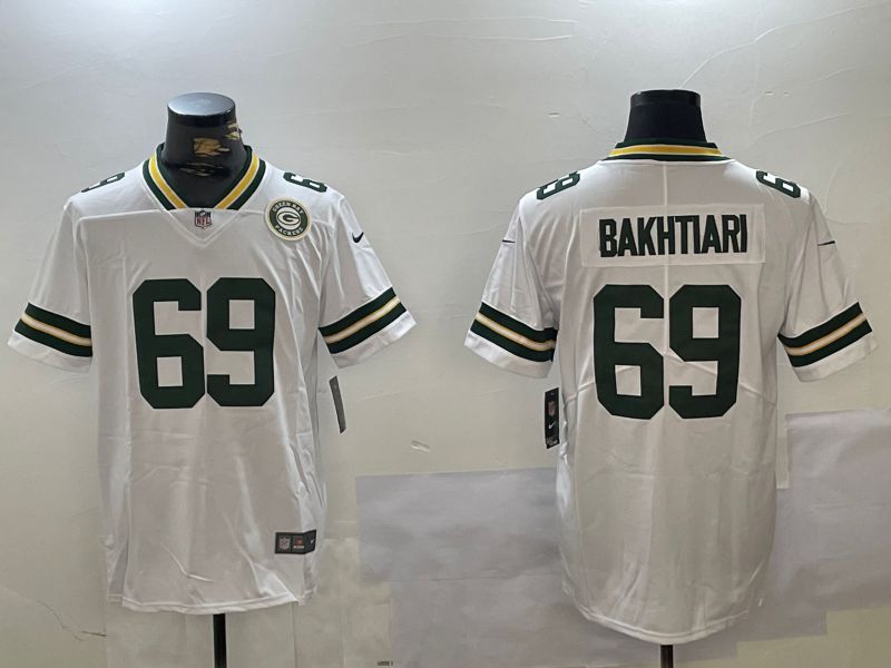 Men Green Bay Packers #69 Bakhtiari White 2024 Nike Vapor Limited NFL Jersey style 2->new england patriots->NFL Jersey